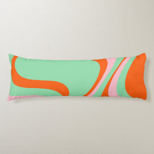 Colorful Retro Swirl Groovy Y2K Patroon Lichaamskussen