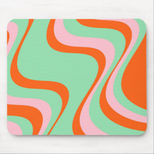 Colorful Retro Swirl Groovy Y2K Patroon Muismat