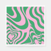 Colorful Retro Swirl Groovy Y2K Patroon Servet (Voorkant)