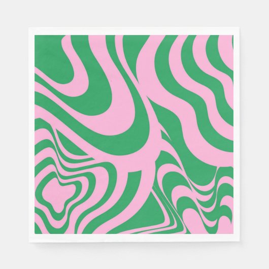 Colorful Retro Swirl Groovy Y2K Patroon Servet (Voorkant)