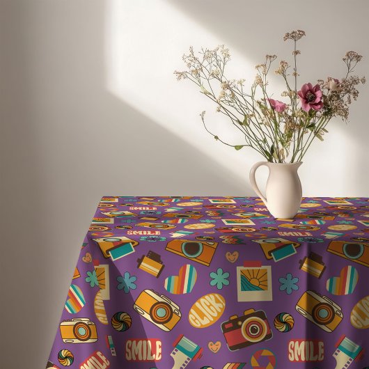 Colorful Retro Tablecloth Groovy Pastel Accent Tafelkleed