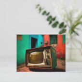 Colorful Retro TV-Briefkaart Briefkaart (Staand voorkant)