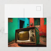 Colorful Retro TV-Briefkaart Briefkaart (Voorkant / Achterkant)