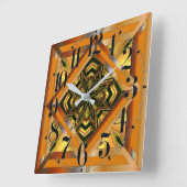 Colorful Retro Vierkante Klok (Hoek)