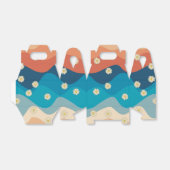 Colorful Retro Waves & Daisies Pattern Bedankdoosjes (Uitgevouwen)