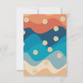 Colorful Retro Waves & Daisies Pattern Bedankkaart (Achterkant)