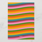 Colorful Retro Wavy Stripes Baby Shower Party Kaart (Achterkant)