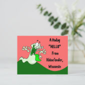 Colorful Rhinelander WI Hodag Hallo BRIEFKAART (Staand voorkant)