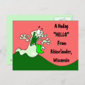 Colorful Rhinelander WI Hodag Hallo BRIEFKAART (Voorkant / Achterkant)