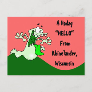 Colorful Rhinelander WI Hodag Hallo BRIEFKAART