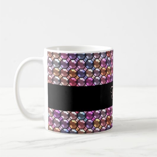 Colorful Rhinestone met aangepaste naam Koffiemok (Links)