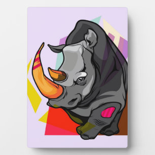 Colorful Rhino Art Gift Rhino Lovers Fotoplaat