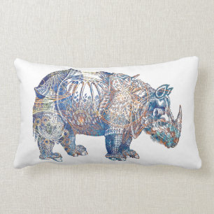 Colorful  Rhino-illustratie Kussen