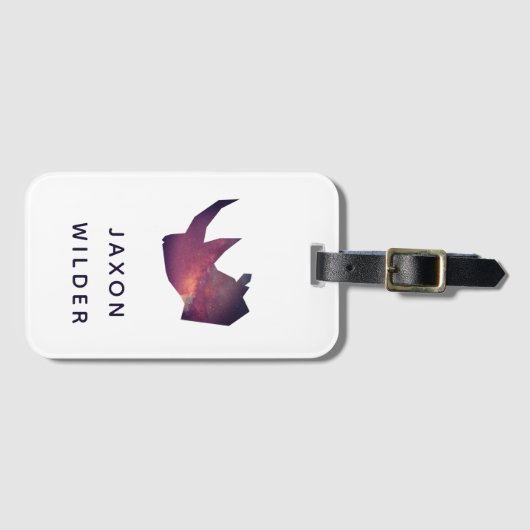 Colorful Rhino Silhouette Cloud Waterverf Bagagelabel (Voorkant (horizontaal))