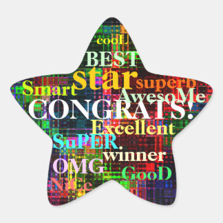 Colorful Ripples Ster Sticker