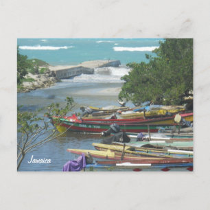 Colorful River Boats Negril Jamaica Briefkaart
