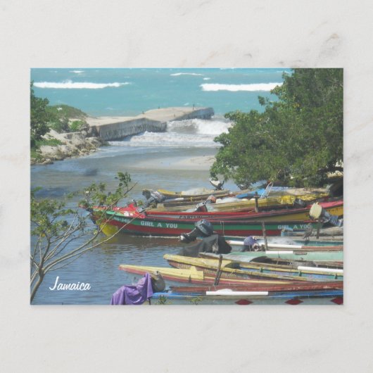 Colorful River Boats Negril Jamaica Briefkaart (Voorkant)
