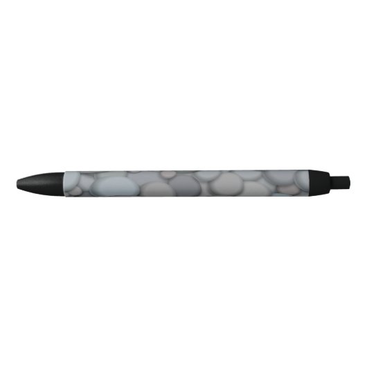 Colorful River Rock Pebbles Art Zwarte Inkt Pen (Voorkant)