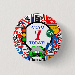 Colorful Road Sign Collage Aangepast Kind Ronde Button 3,2 Cm