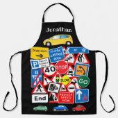 Colorful Road Signs Personalized Custom Name Schort (Voorkant)