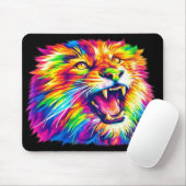 Colorful Roaring Lion Mouse Pad Muismat (Met muis)