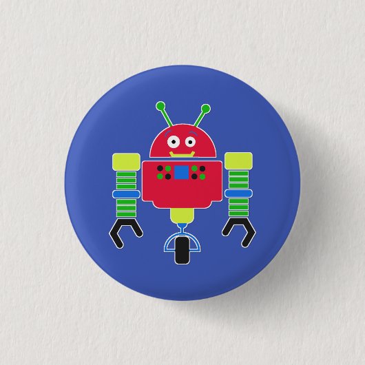 Colorful Robot Button Pin (Voorkant)