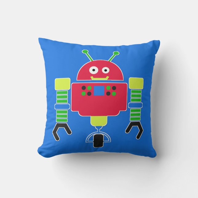 Colorful Robot Pillow Kussen (Voorkant)