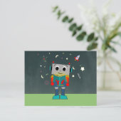 Colorful Robot Reading Book Briefkaart (Staand voorkant)