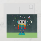 Colorful Robot Reading Book Briefkaart (Voorkant / Achterkant)
