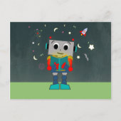 Colorful Robot Reading Book Briefkaart (Voorkant)
