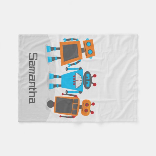 Colorful Robot Trio Fleece Deken (Voorkant (Horizontaal))