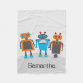 Colorful Robot Trio Fleece Deken (Voorkant)