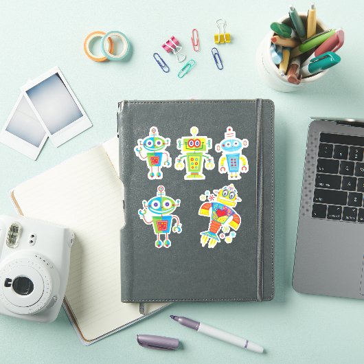 Colorful Robots Vinyl Sticker (iPad Cover)
