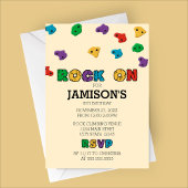Colorful Rock Climbing Birthday Invitation Kaart