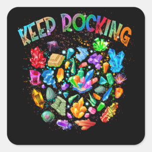Colorful Rock Collector Earth Scientist Gift Vierkante Sticker