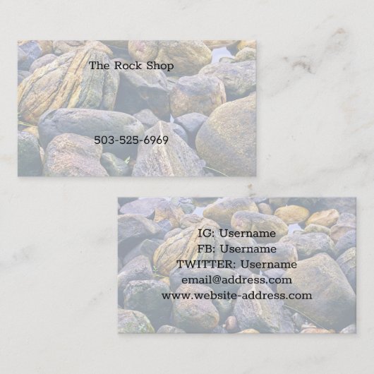 Colorful rocks    visitekaartje (Voorkant / Achterkant)