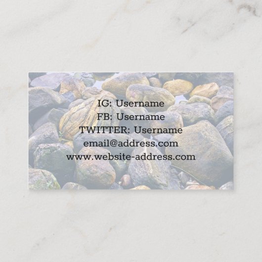 Colorful rocks    visitekaartje (Achterkant)