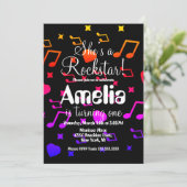 Colorful Rockstar Guitar Star Rock Birthday Kaart (Staand voorkant)