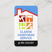 Colorful Rooftop Building Handyman Windows Visitekaartje (Voorkant)