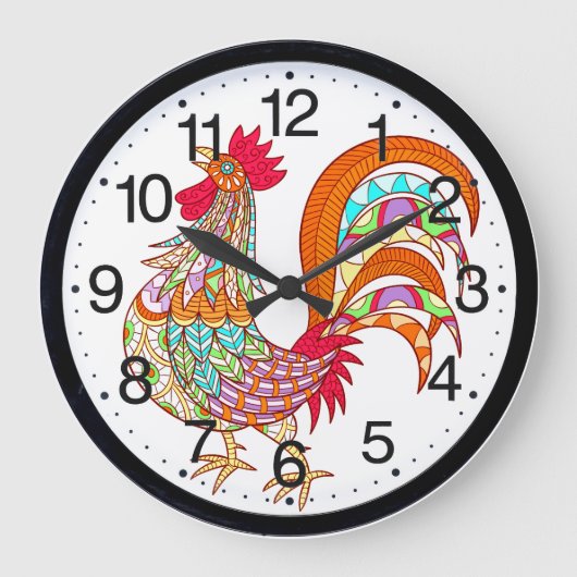 Colorful Roosher Kitchen Wall Clock Grote Klok (Voorkant)