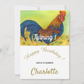 Colorful Rooster 1e verjaardag Kaart (Voorkant)