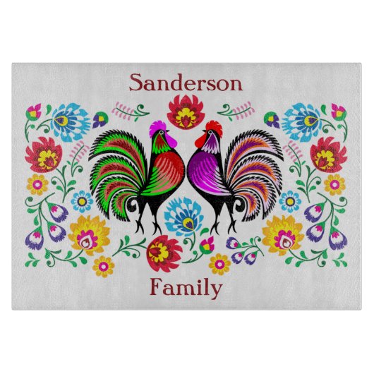 Colorful Rooster Americana Snijplank (Voorkant)