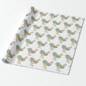 Colorful Rooster Cadeaupapier (Uitgerold)
