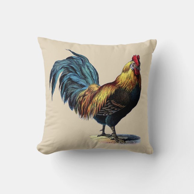 Colorful Rooster Country Chicken  Afbeelding Kussen (Voorkant)