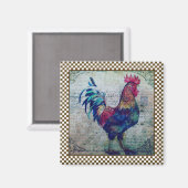 Colorful Rooster Country Ephemera Magneet (Voorkant / Achterkant)