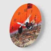 Colorful Rooster en Hen Grote Klok (Hoek)