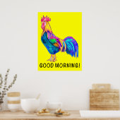 Colorful Rooster Goedemorgen! Poster (Keuken)