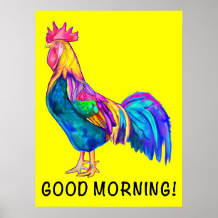 Colorful Rooster Goedemorgen! Poster