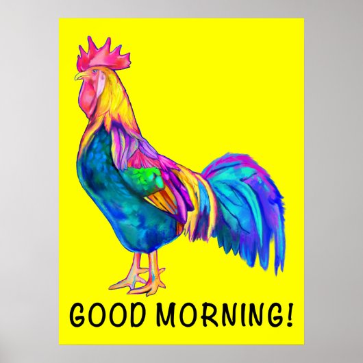 Colorful Rooster Goedemorgen! Poster (Voorkant)