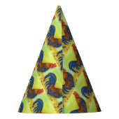 Colorful Rooster Happy Birthday Feesthoedjes (Achterkant)